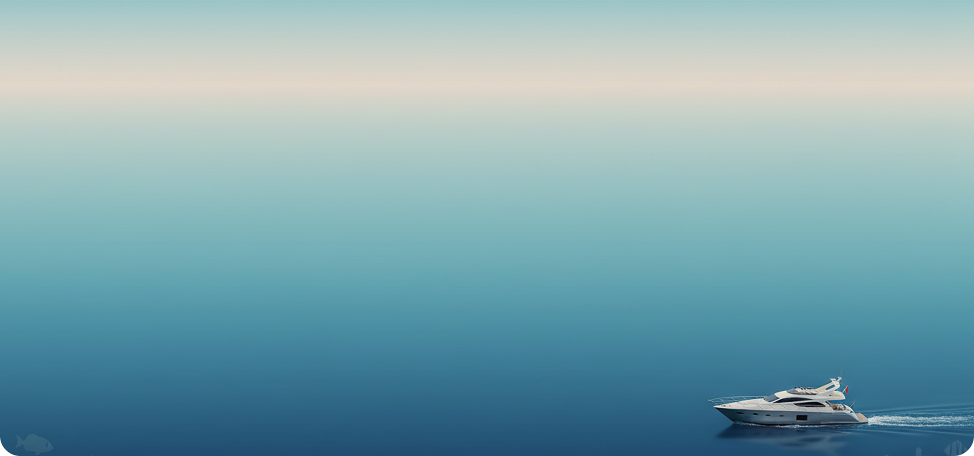 The yacht moves with the weather and the marine life